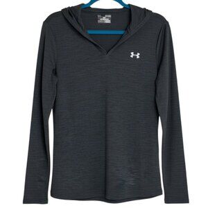 Under Armour Loose Mens Shirt Top HeatGear Hooded Marl Gray M NWOT
